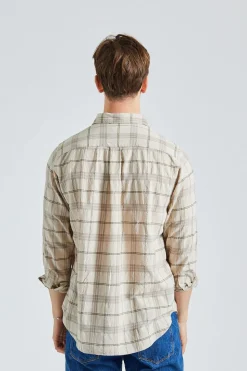 Algot Relaxed Textured Check Shirt Oatmeal