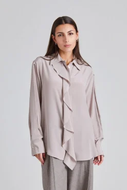 Asymmetric Ruffle Blouse Heather