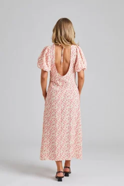 Athilda Dress Cream Pink Flower