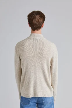 Atlantic Zip Cardigan Sand Mix