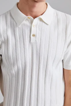 Barto Stripe Poloshirt Snow White