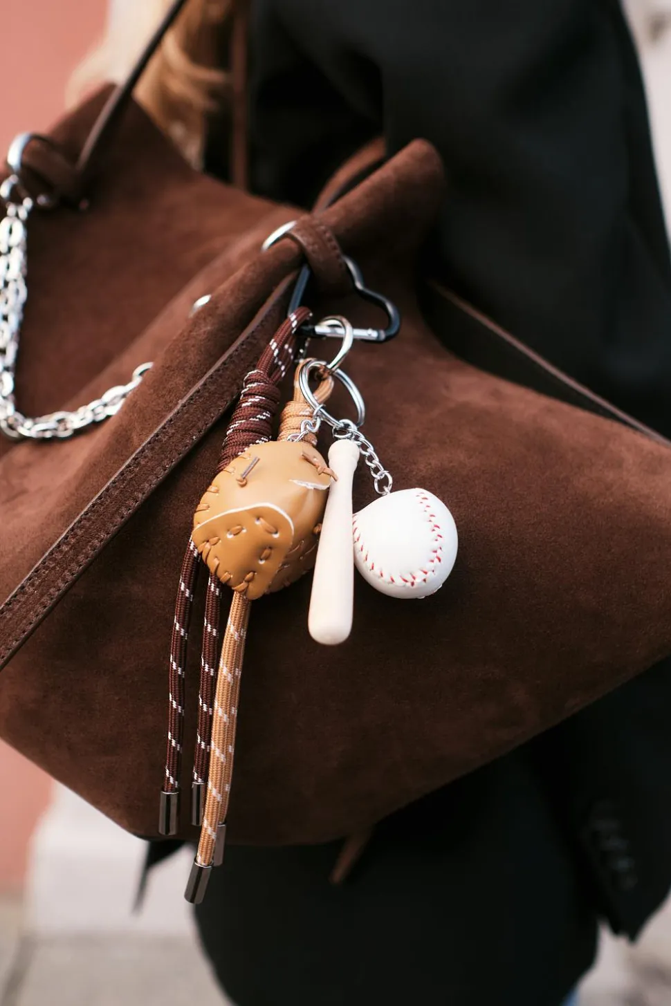 Baseball Bag Charm Beige