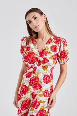 Bellavista Midi Dress Isadora Floral Red