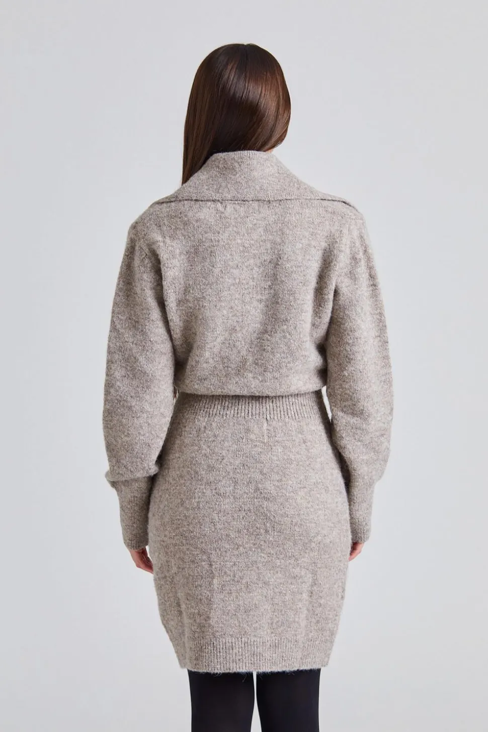 Bern Knitted Mini Dress Beige