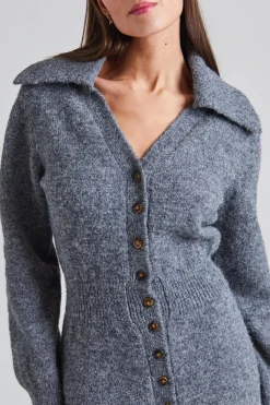 Bern Knitted Mini Dress Grey Mel