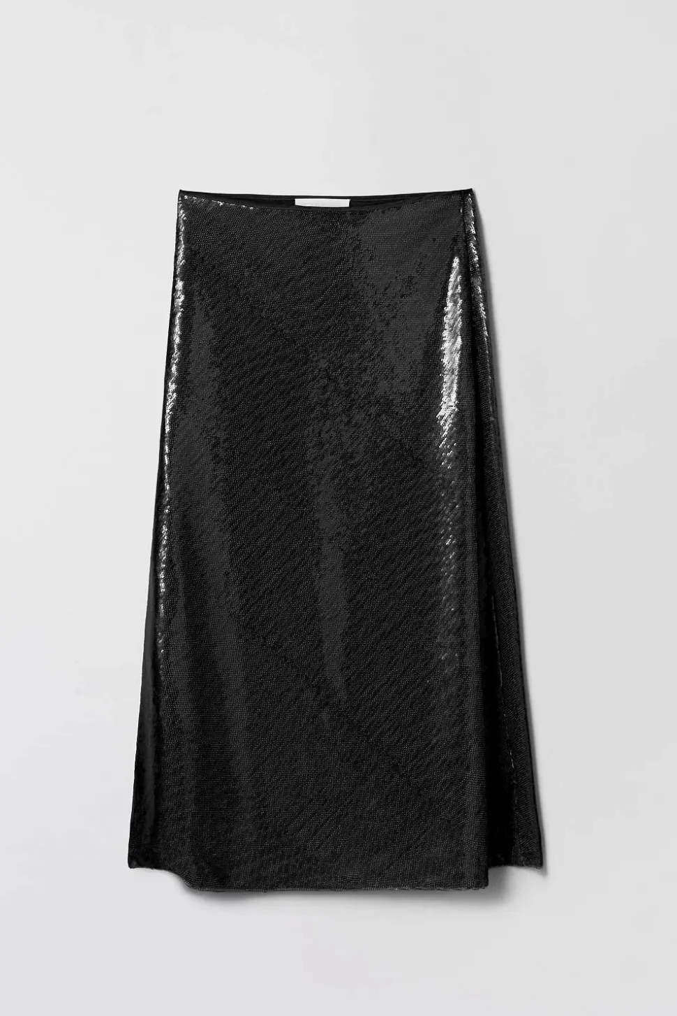 Bias Cut Sequin Skirt Jet Black