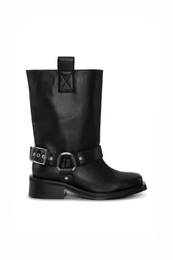 Biker Tubular Mid Shaft Boot Black