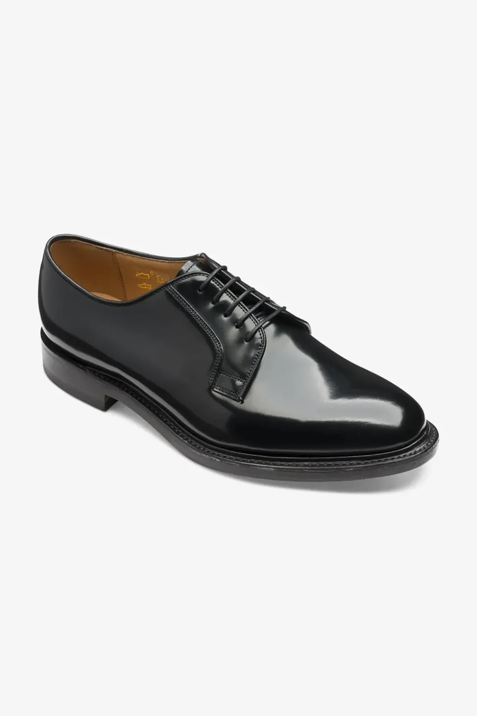 771 Black Polished Plain Derby
