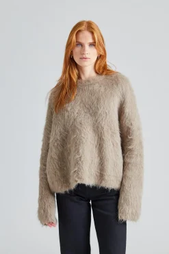 Boxy Alpaca Knit Truffle Melange