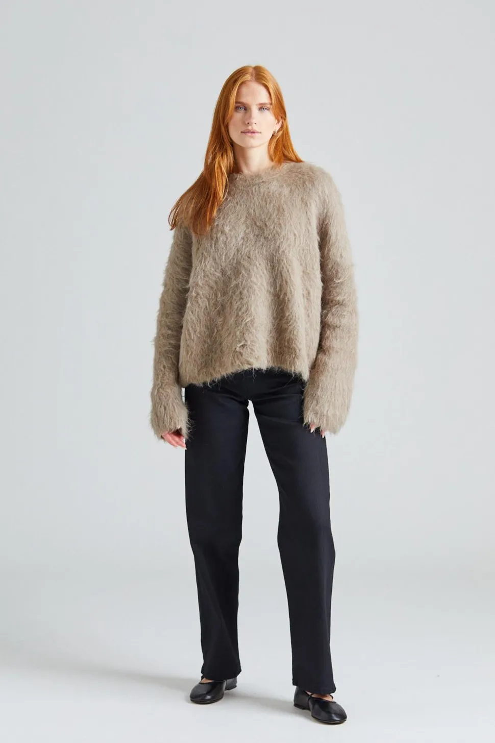 Boxy Alpaca Knit Truffle Melange