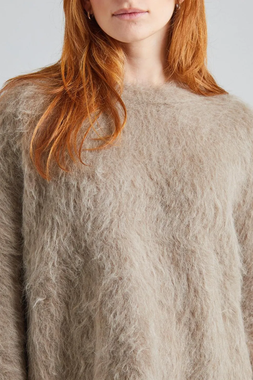 Boxy Alpaca Knit Truffle Melange