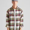 Brushed Cotton Work Shirt Ecru Check