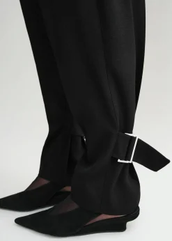 Buckled Slouch Trousers Black