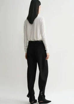 Buckled Slouch Trousers Black