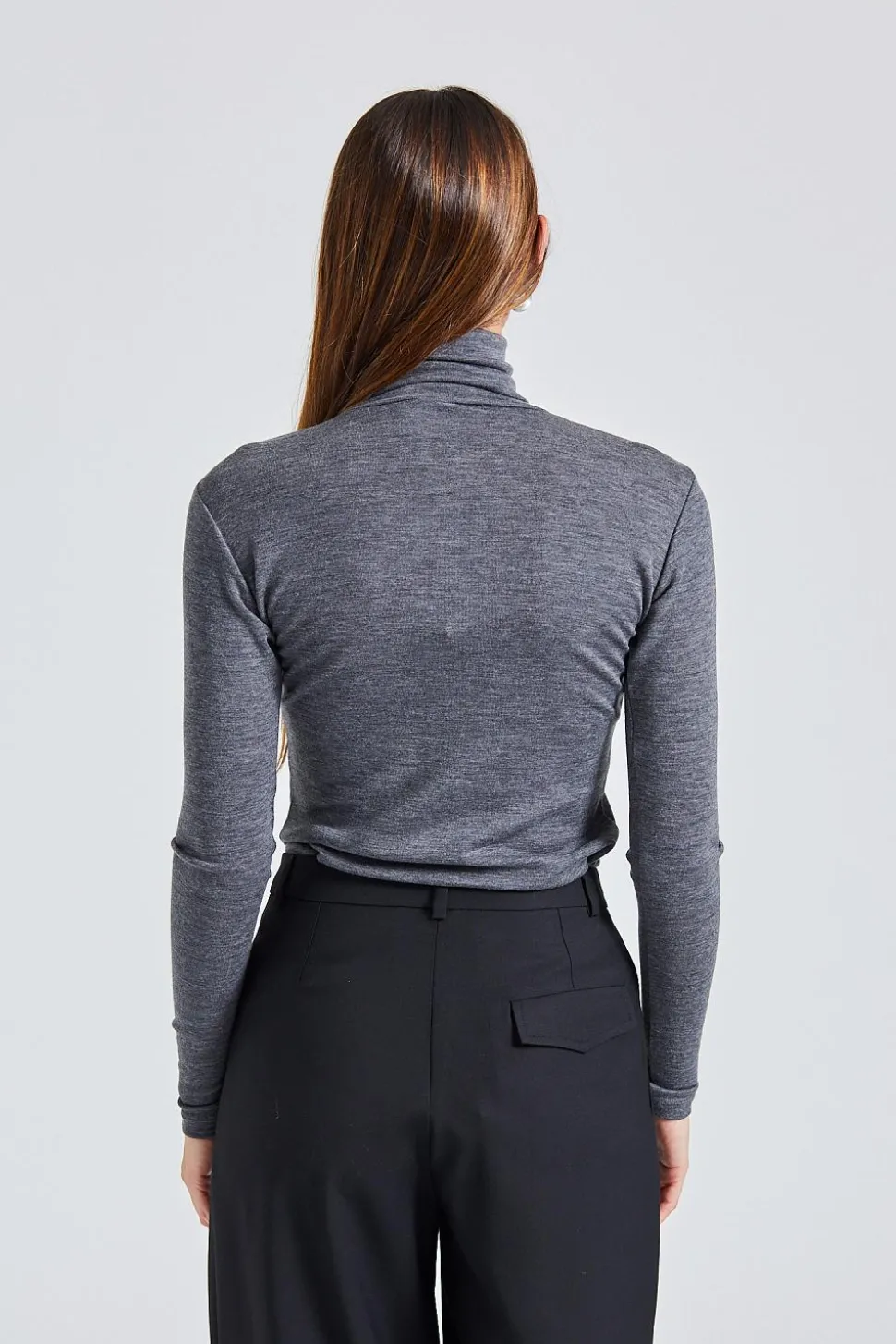 Camilla Wool Polo Mid Grey