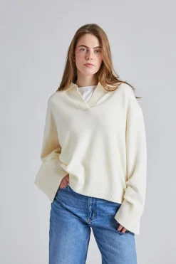 Cape Cod Polo Sweater Macadamia