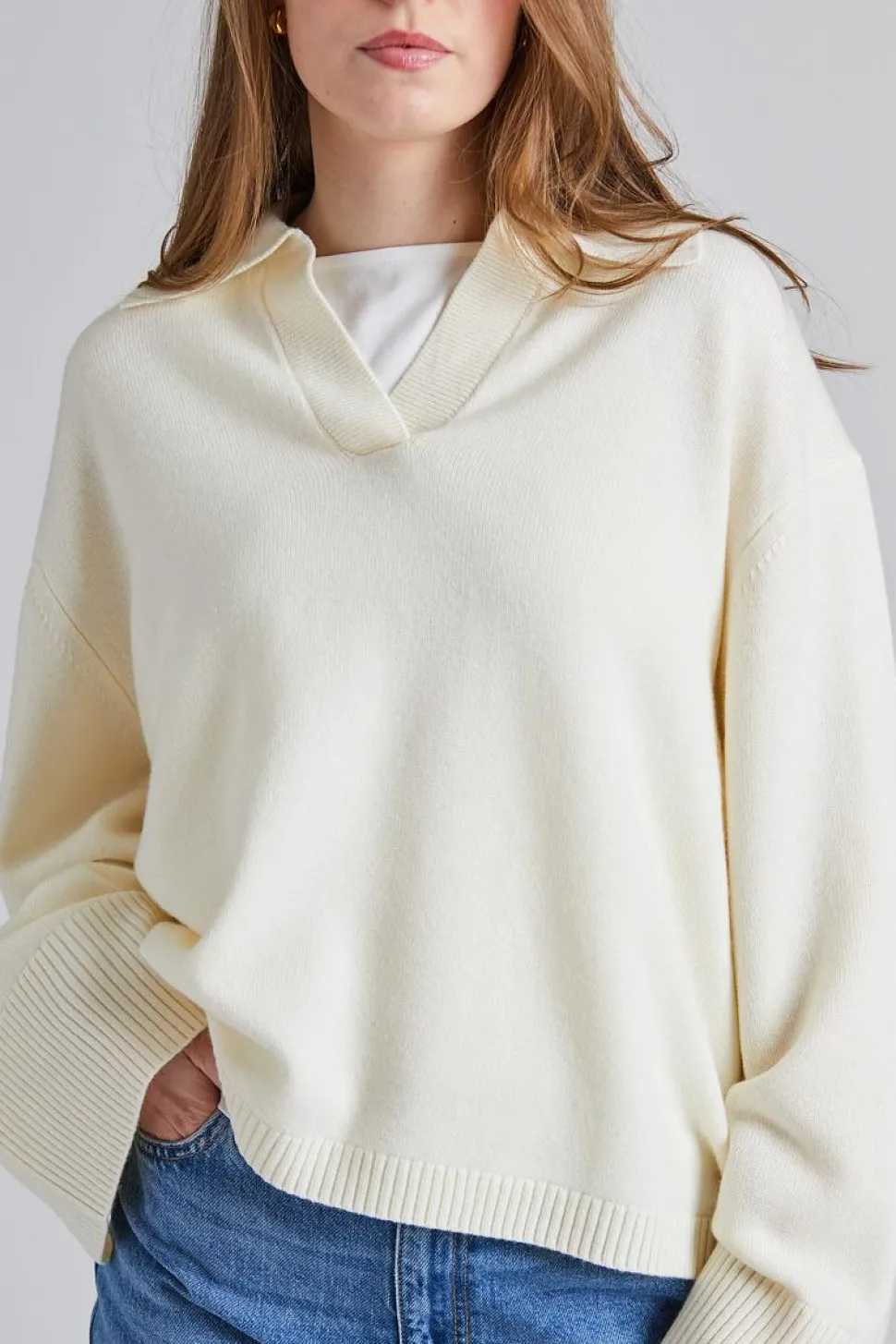 Cape Cod Polo Sweater Macadamia