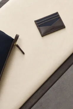 Cardholder Navy/Dark Brown