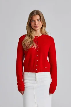 Cashmere Cardigan Red