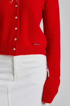 Cashmere Cardigan Red