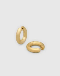 Chunky Hoops Satin Medium Gold