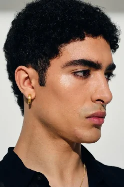 Chunky Hoops Satin Small Gold