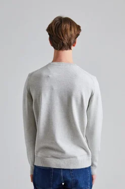 Chunky Merino Crew Neck Lt Grey
