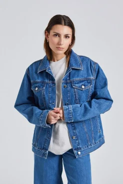 Classic Denim Jacket Vibrant Blue