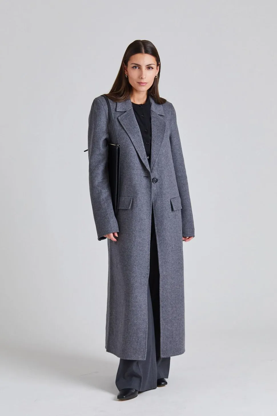 Classic Doublé Coat Mid Grey Melange