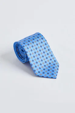 Classic Small Flower Tie Sky Blue