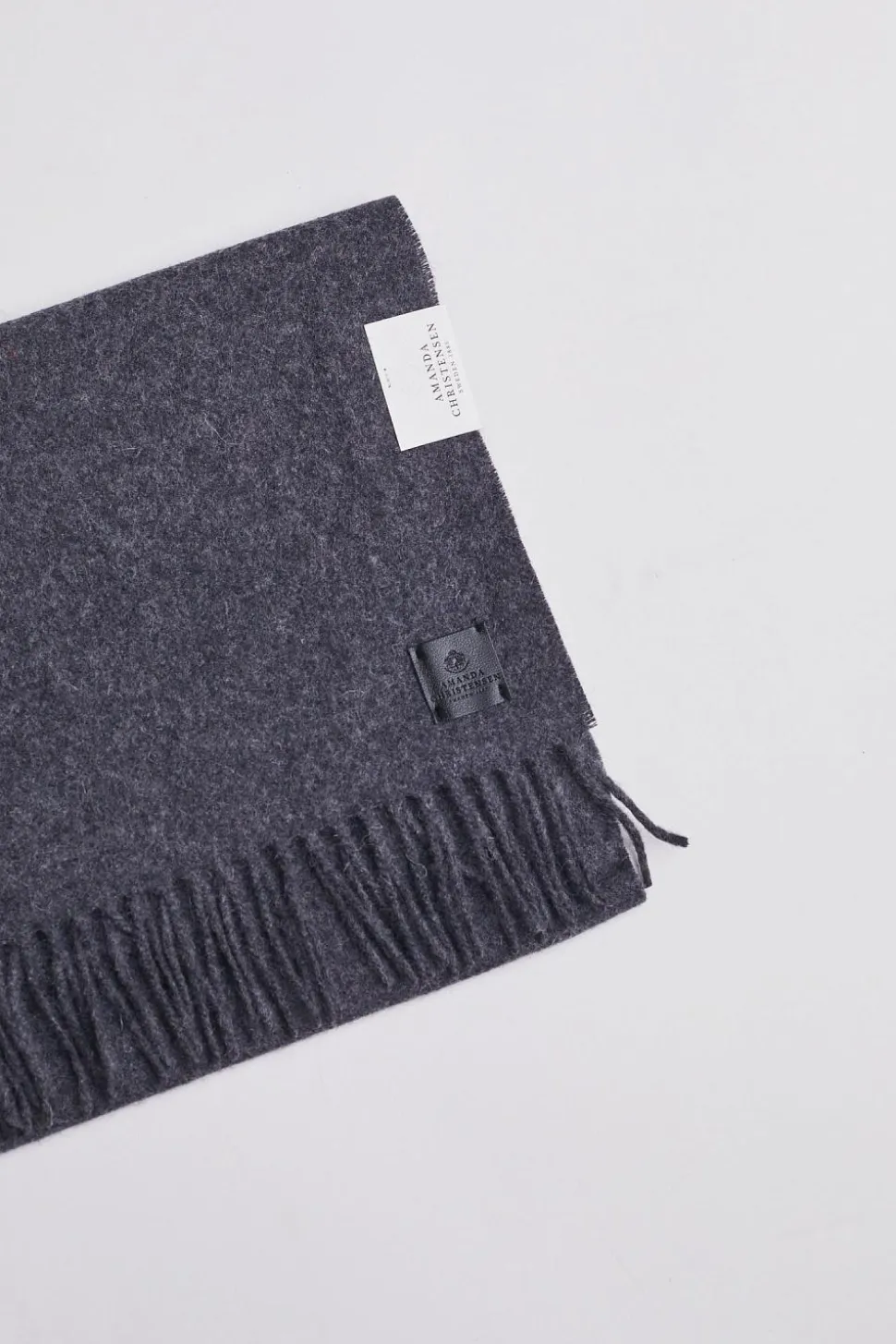 Classic Woven Scarf in Plain Melange Dk Grey