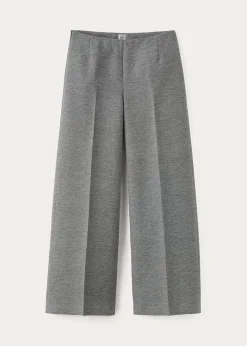 Clean Wide Trousers Grey Melange