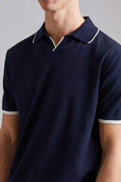Contrast Polo Shirt Blue