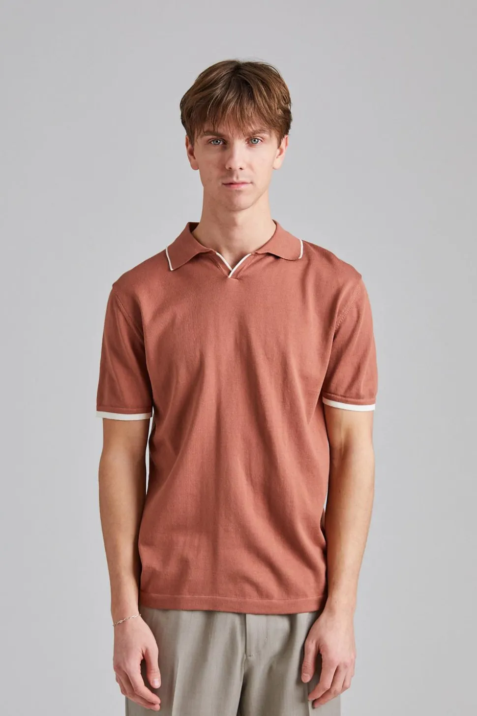 Contrast Polo Shirt Ocra