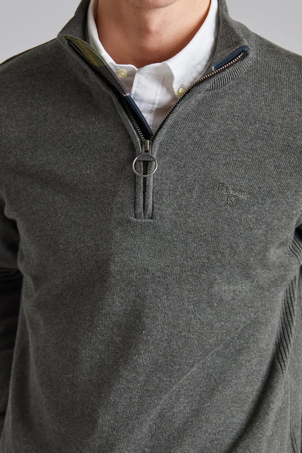 Cotton Half Zip Dk Olive