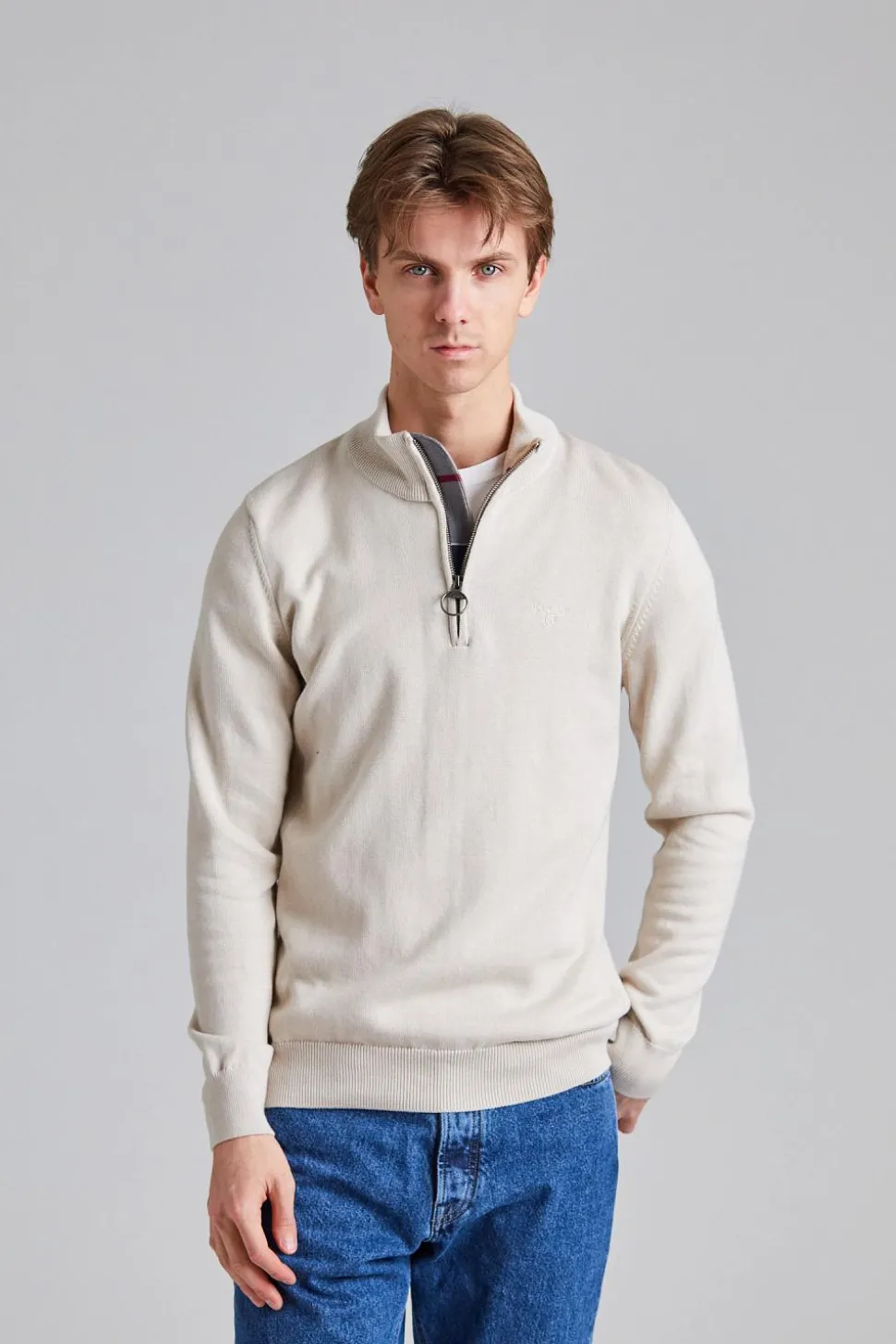 Cotton Half Zip Mist