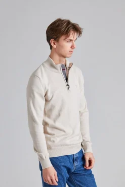 Cotton Half Zip Mist