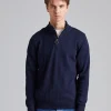 Cotton Half Zip Navy