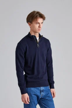 Cotton Half Zip Navy