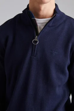 Cotton Half Zip Navy
