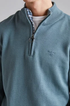 Cotton Half Zip Vintage Teal