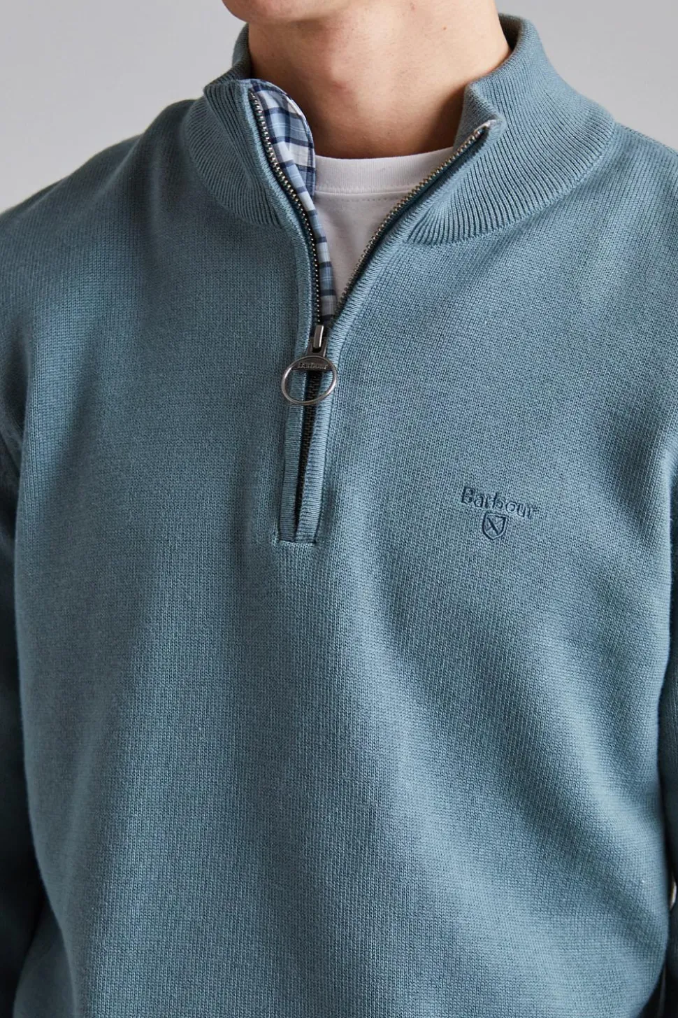 Cotton Half Zip Vintage Teal