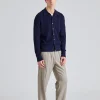 Cotton Merino Knit Shirt Navy