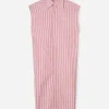 Cotton Poplin Shirt Dress White/Dark Red