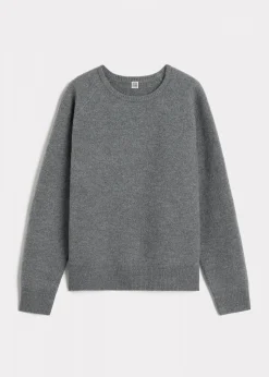 Crew-Neck Wool Knit Grey Melange