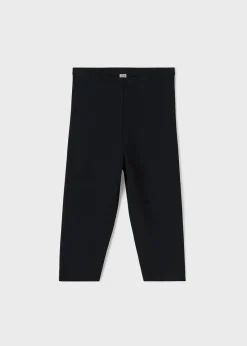 Cropped Compact Knit Leggings Black