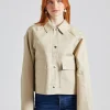 Cropped Cotton Jacket Sand
