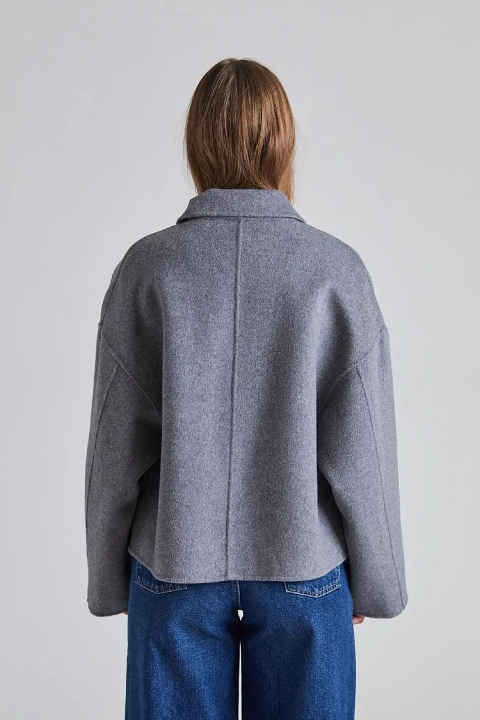 Cropped Double Jacket Gray Melange