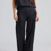 Cuff-Slit Trousers Black