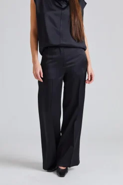 Cuff-Slit Trousers Black